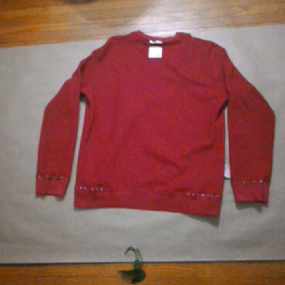 Valentino Rockstud Embellished Red Sweatshirt - Picture 7 of 9